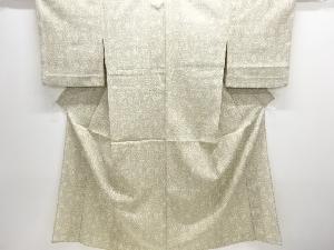 アンティーク　幾何学模様織り出し本塩沢単衣着物